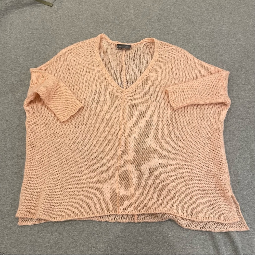Loose weave Wooden Ships dolman sweater, peach, SM